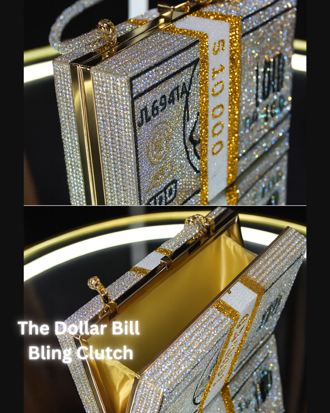 The Dollar Bill Bling Clutch