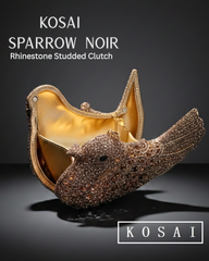 Sparrow Noir Studded Clutch
