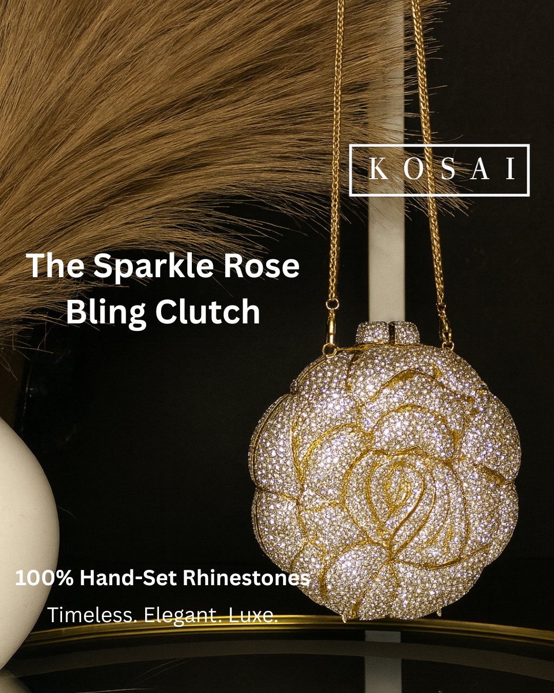 The Sparkle Rose Bling Clutch