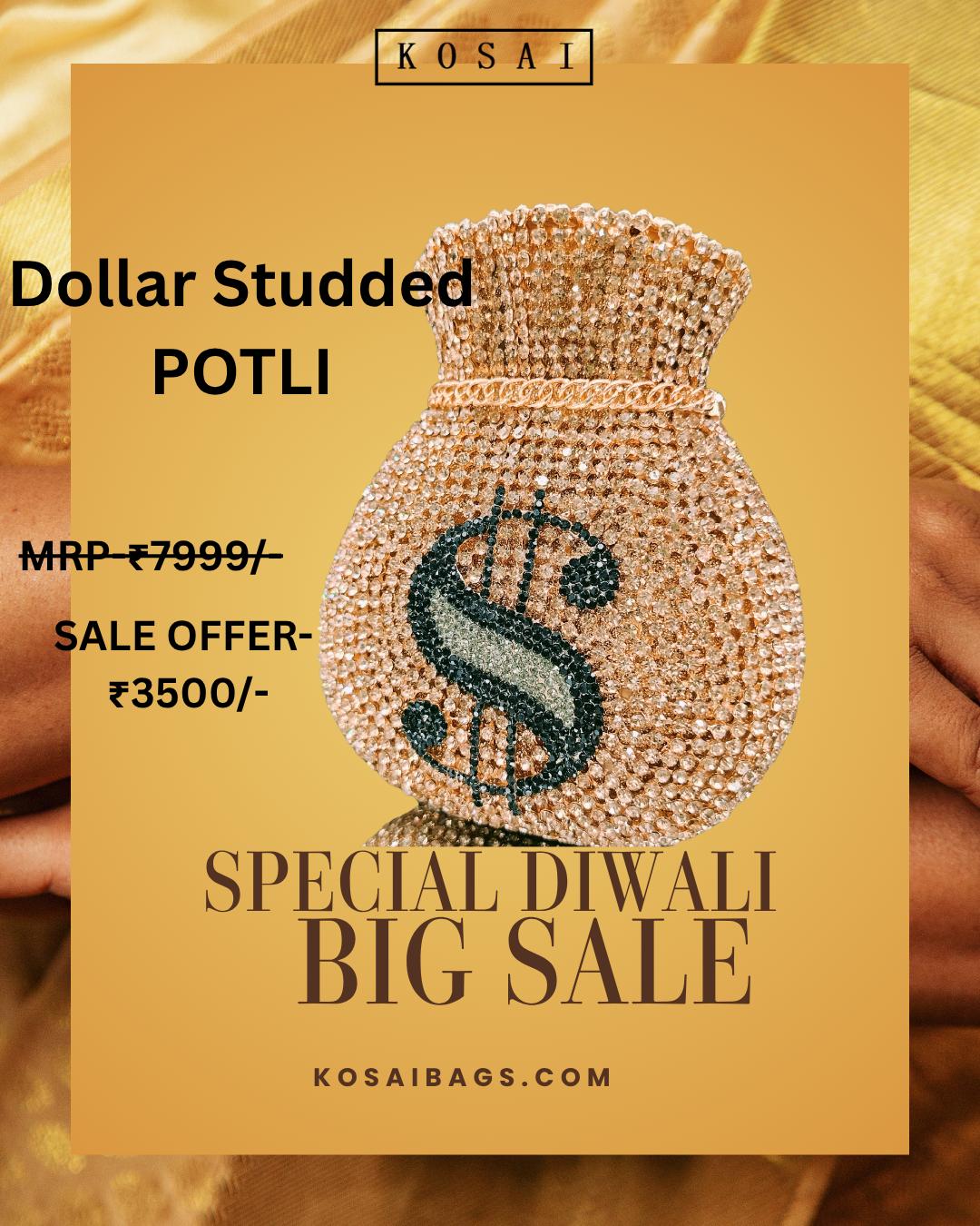 DOLLAR STUDDED CLUTCH