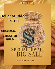 DOLLAR STUDDED CLUTCH