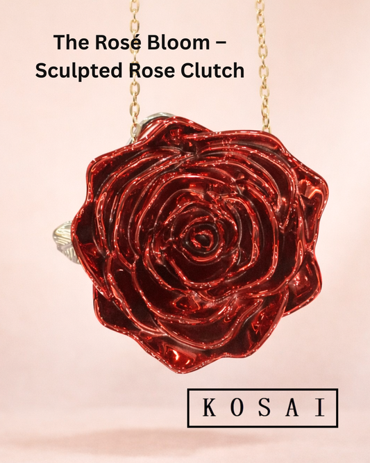 The Rosé Bloom – Sculpted Rose Clutch