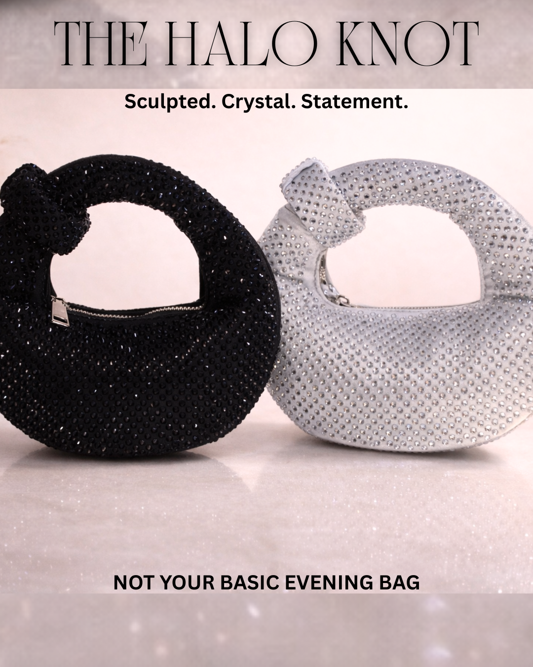 The Halo Knot – Crystal Embellished Evening Bag