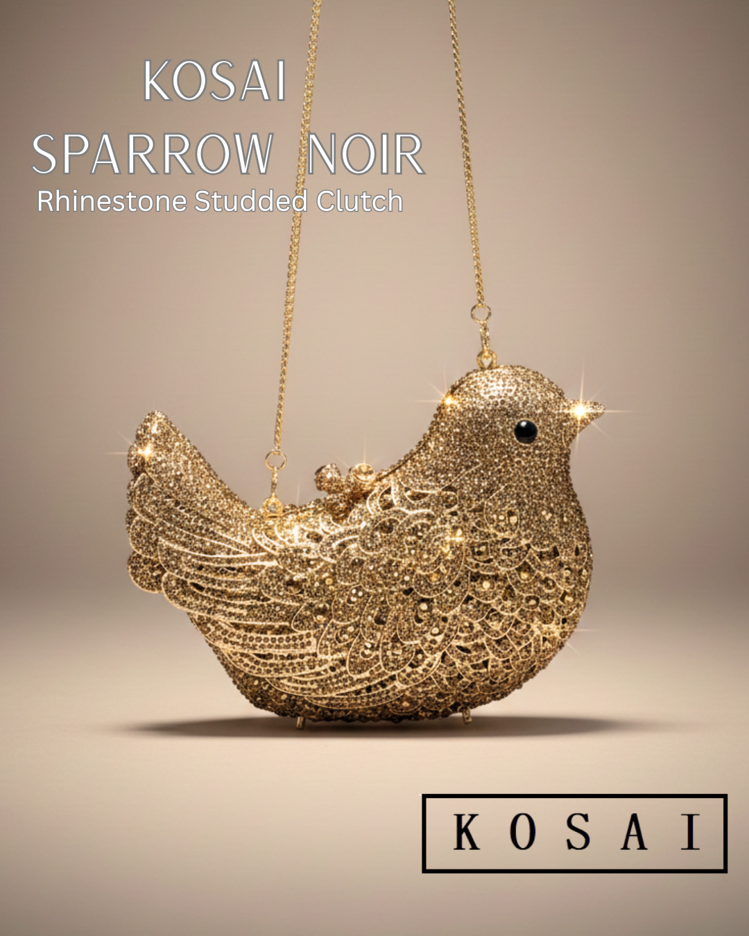 Sparrow Noir Studded Clutch