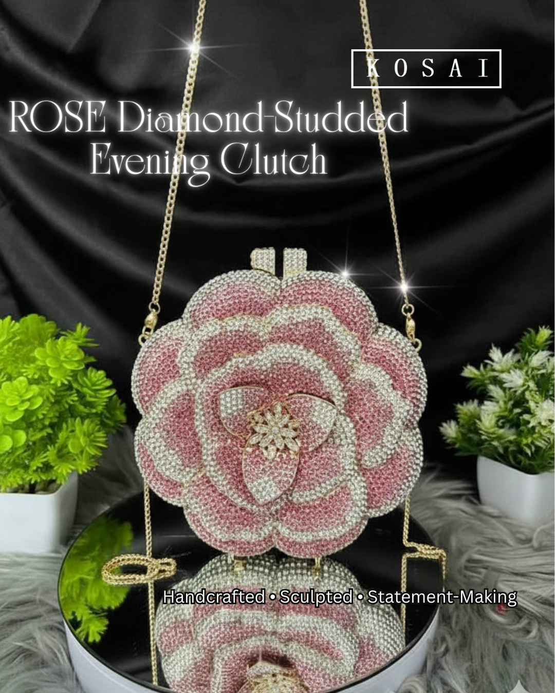 The Sparkle Rose Bling Clutch