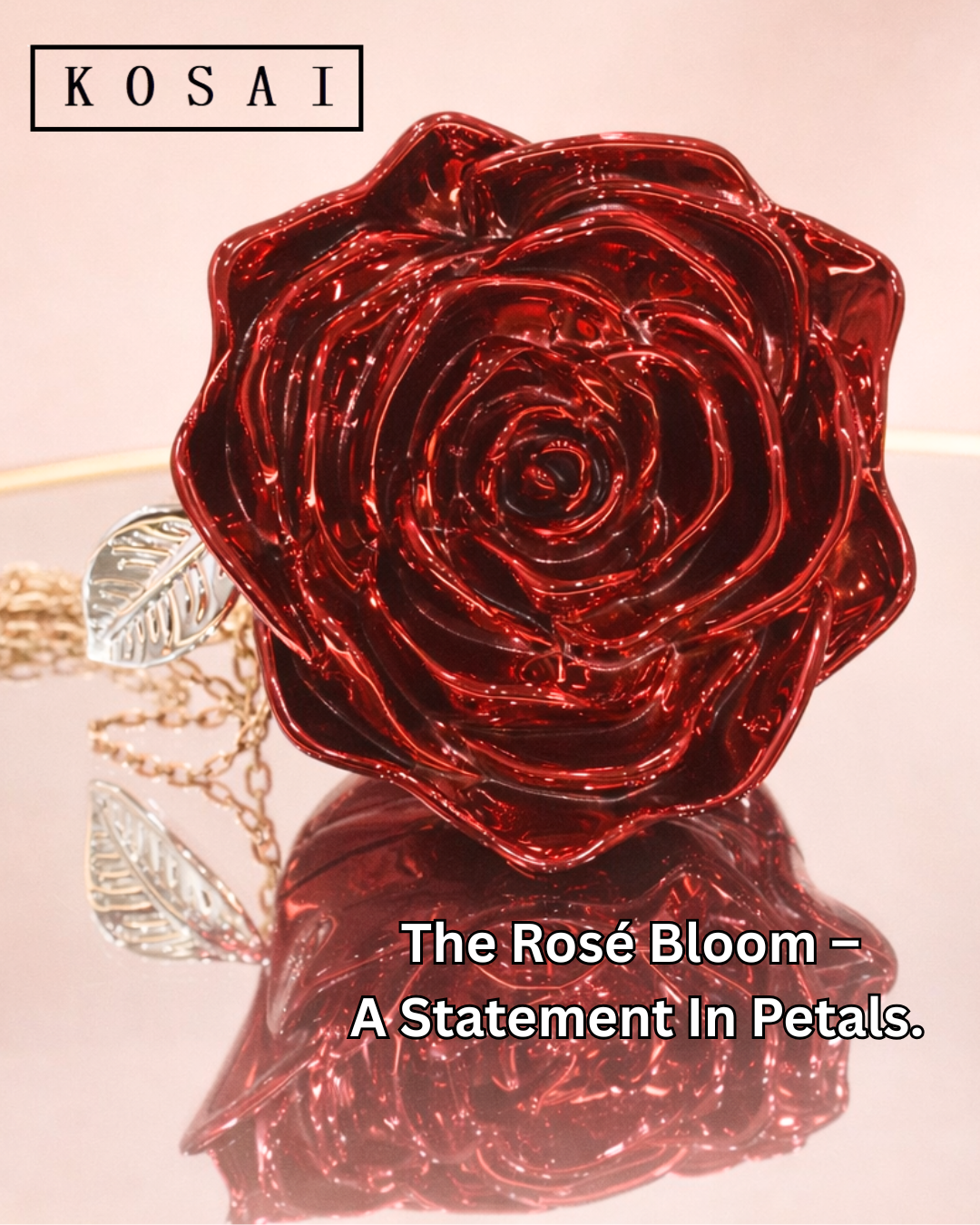 The Rosé Bloom – Sculpted Rose Clutch