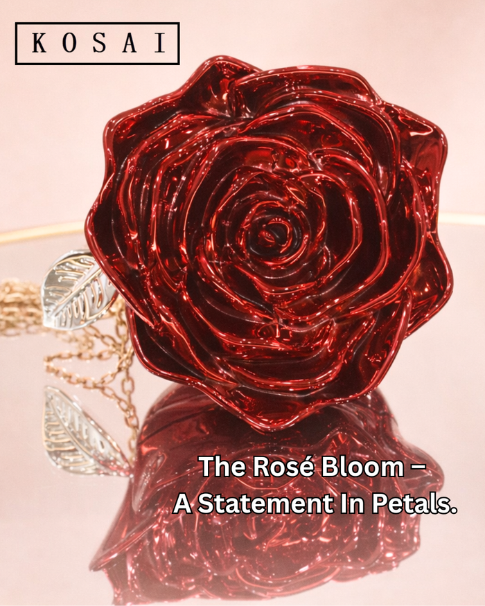 The Rosé Bloom – Sculpted Rose Clutch
