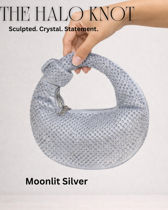 The Halo Knot – Crystal Embellished Evening Bag