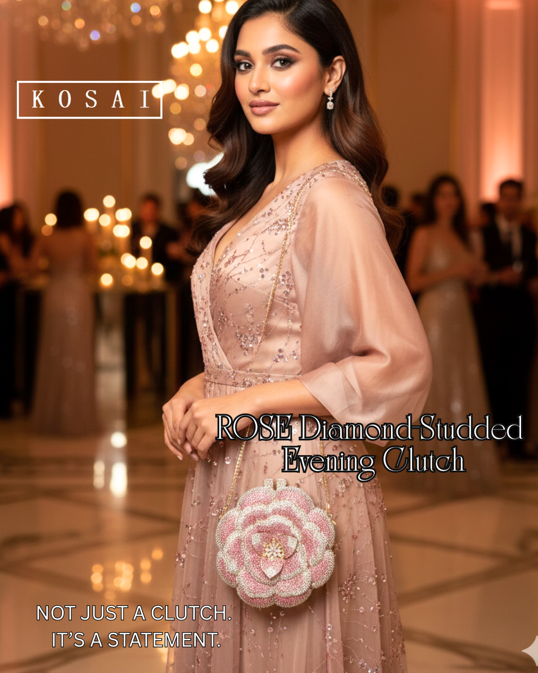 The Sparkle Rose Bling Clutch