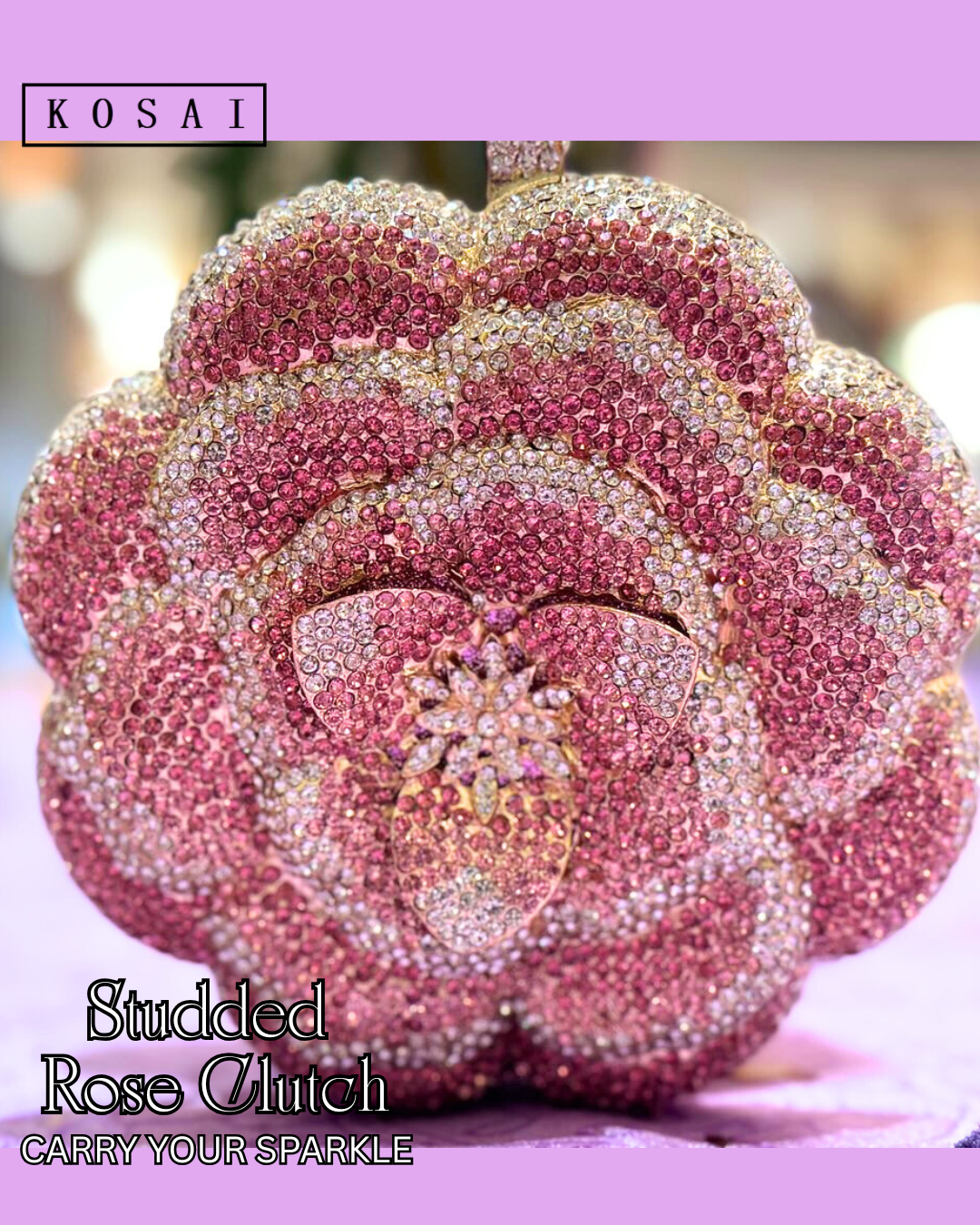 The Sparkle Rose Bling Clutch