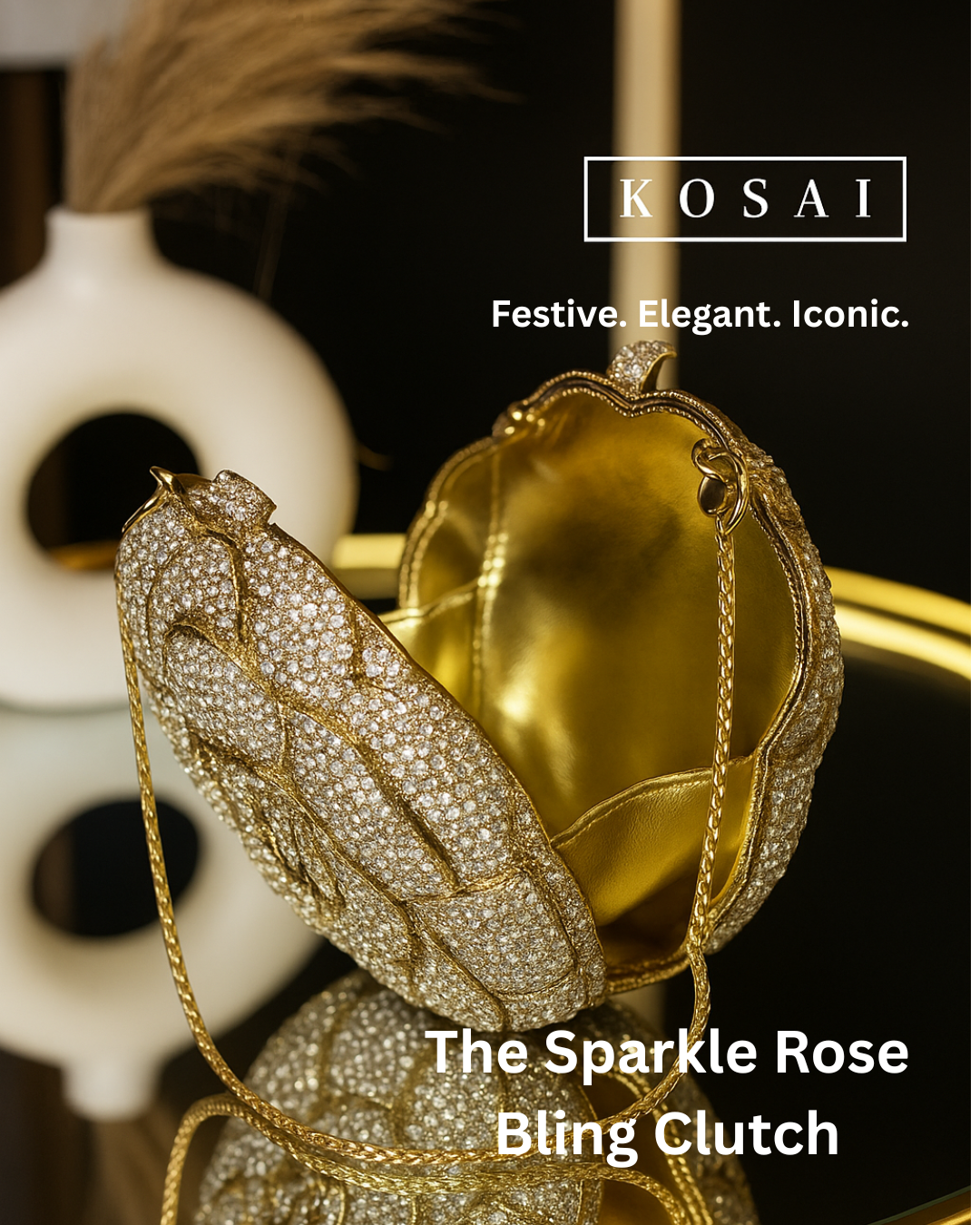 The Sparkle Rose Bling Clutch