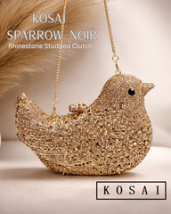 Sparrow Noir Studded Clutch
