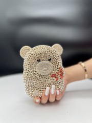 Teddy Studded Clutch -Soft Gold