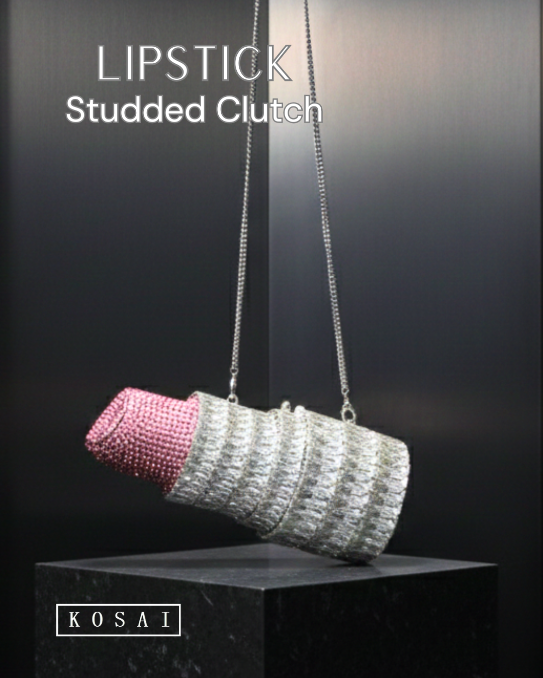 LIPSTICK STUDDED CLUTCH