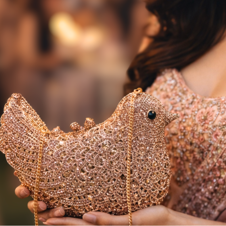 Sparrow Noir Studded Clutch