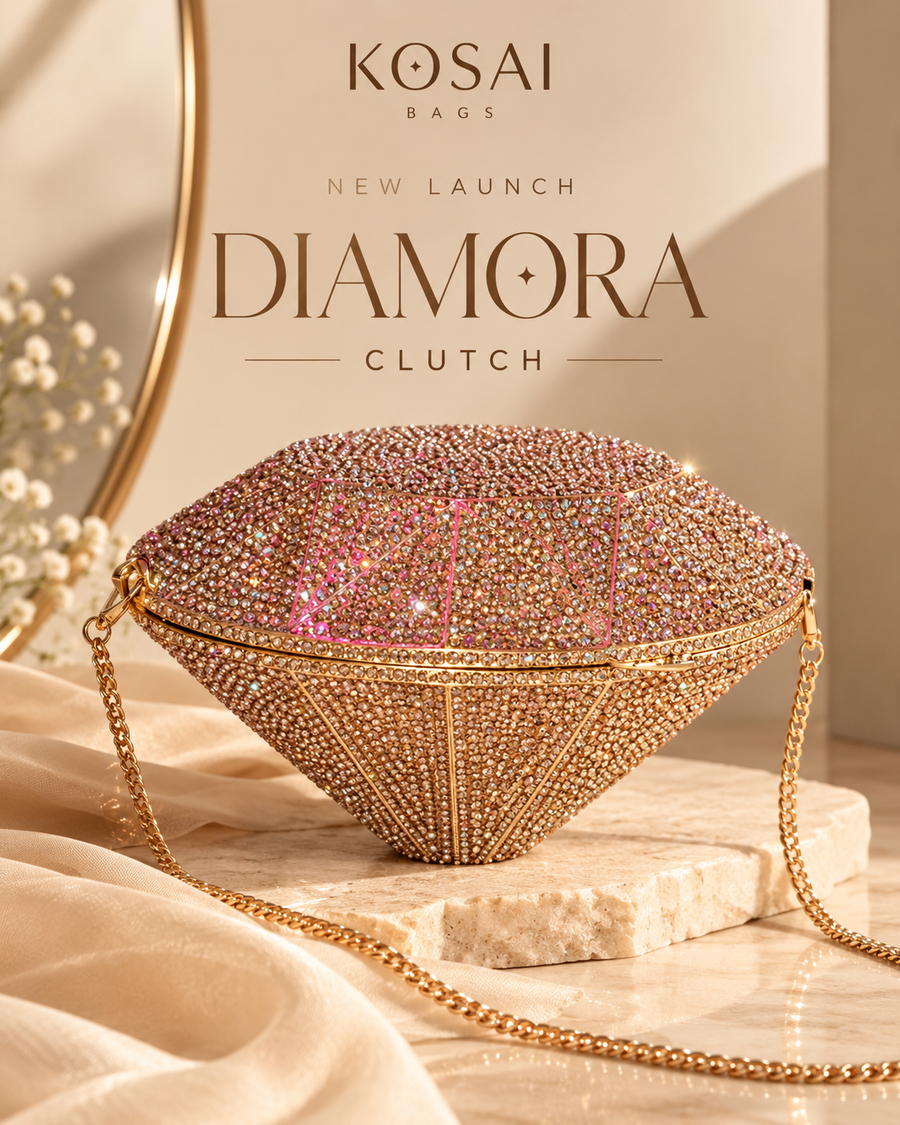 Diamora Clutch – Luxury Crystal-Studded Diamond Clutch Bag for Women